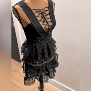 Self Portrait Black Lace Mini Dress
